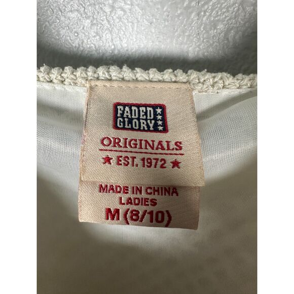 Vintage Y2K Cream Silk Blend Crochet Tie Bust Babydoll Tank Size Medium 8 - 10 - Picture 5 of 5